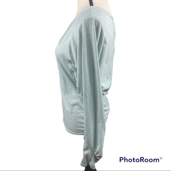 Athleta Hayes Valley Dolman Pullover Mini Stripe Mint Green - Picture 4 of 11